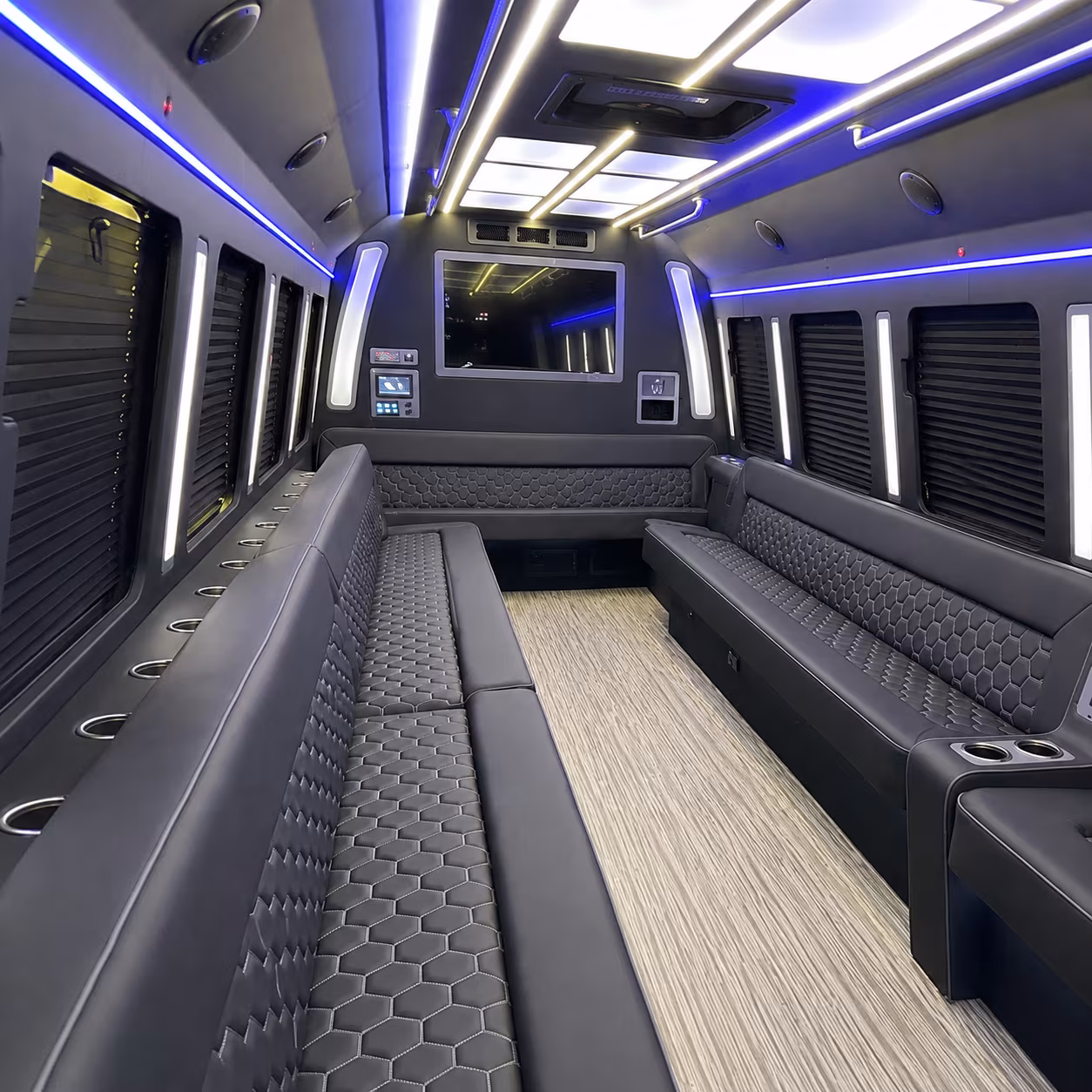paterson 40 passenger party bus inside